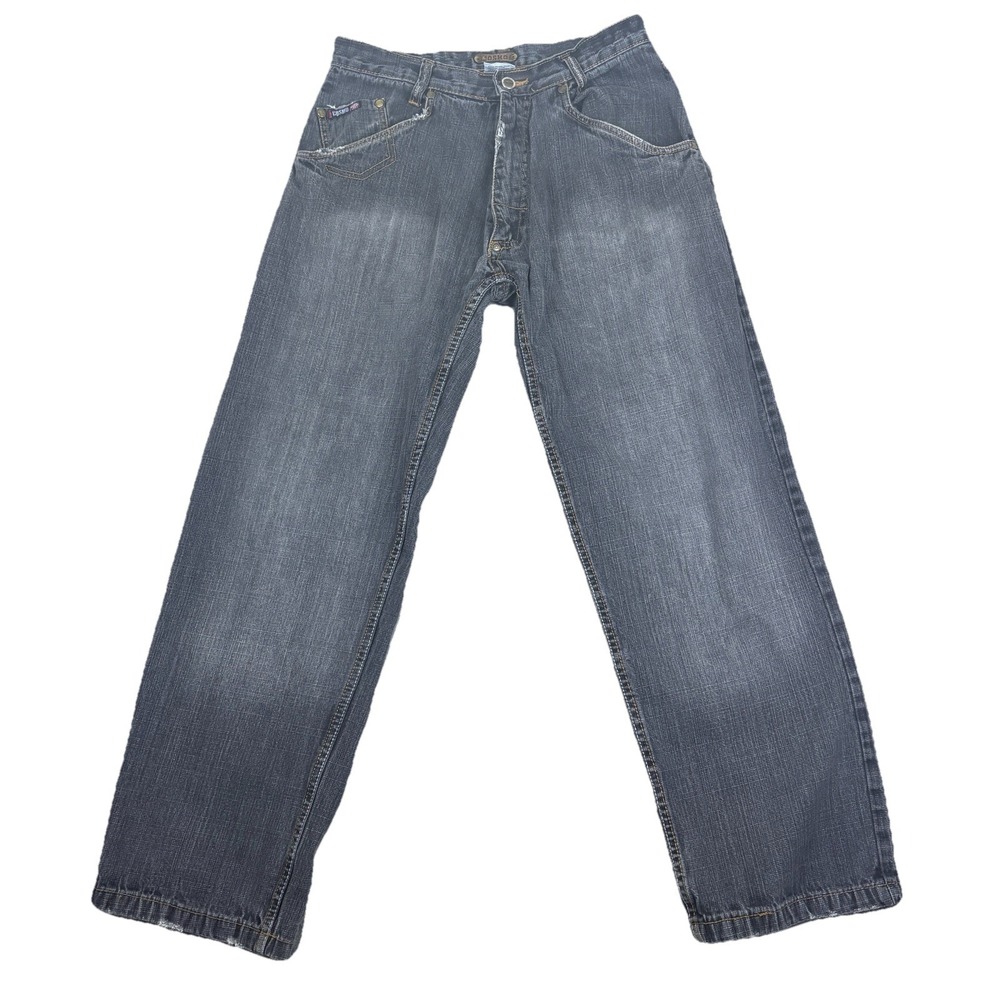 Cosmo Womens Low Rise Straight Leg‎ Denim Jeans Charcoal Wash Y2K  Streetwear 30